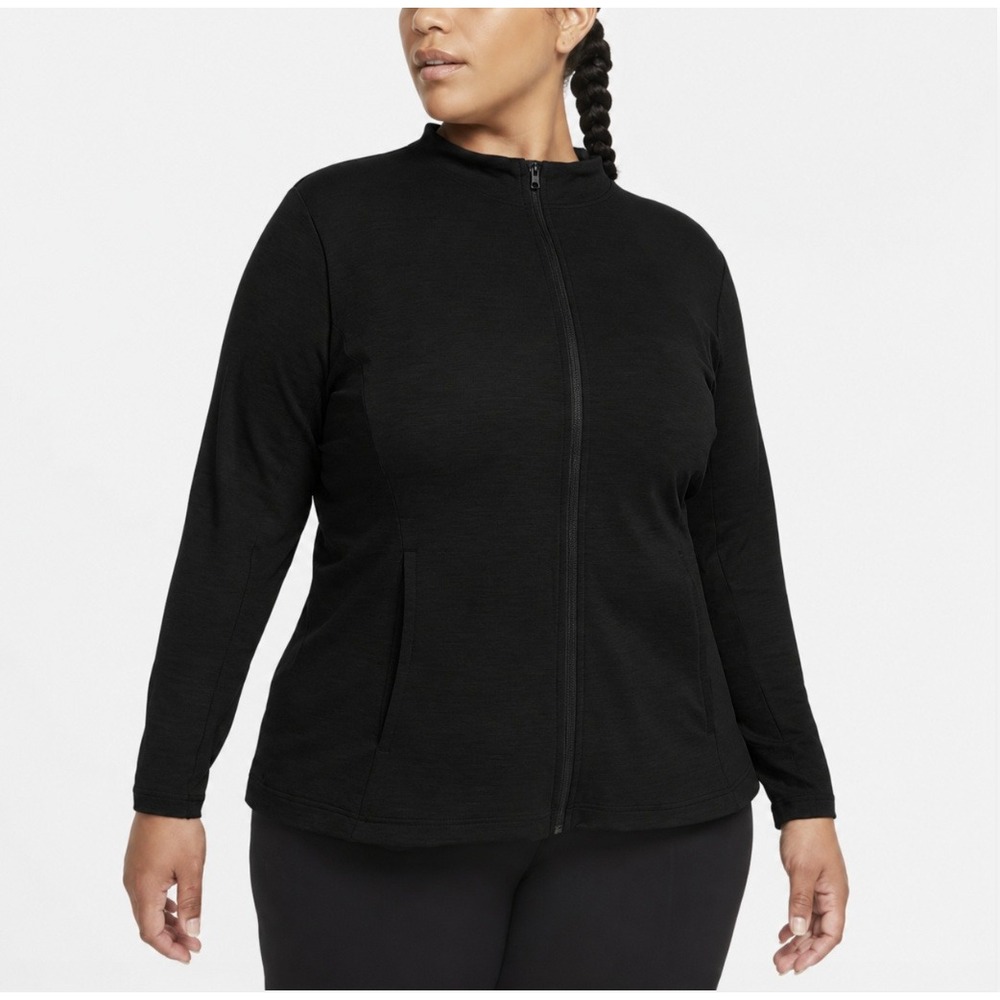 Nike Yoga LUXE Dri-FIT Womens 2X Black Full Zip Jacket Plus Size Activewear